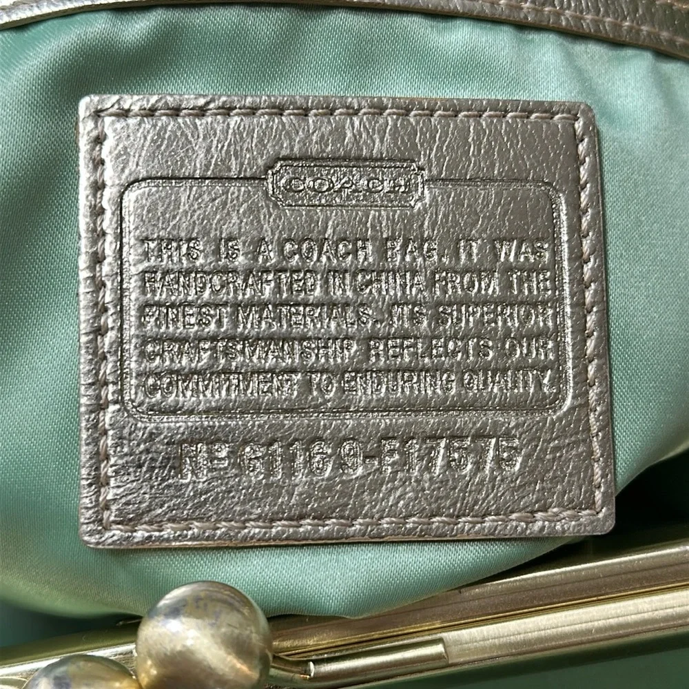 *RARE* COACH Poppy Kisslock Metallic Gold Tote